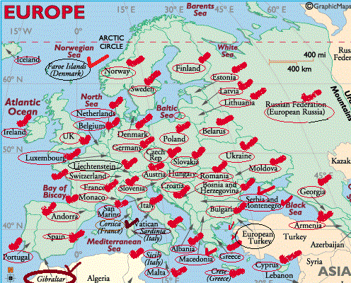 mapa europa central. MAPA DE EUROPA Países